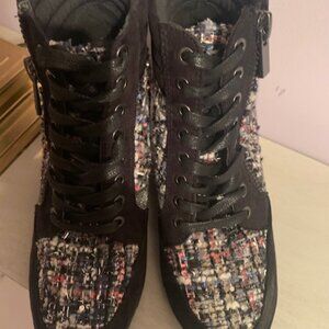 Women's Bamboo Black/shiny Threads Wedges